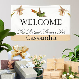 Brautparty | Elegante Hummingbird Wasserfarbe Banner