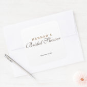 Brautparty Elegante Minimalistisch Golden Quadratischer Aufkleber (Umschlag)