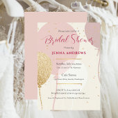 Brautparty Elegante Rosa Goldballons Einladung