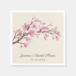 Brautparty Elegante Rosa Kirschblüten Serviette