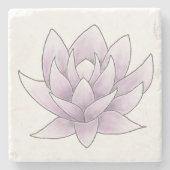 Brautparty Elegante Rosa Lotus Gefallen Steinuntersetzer (Vorderseite)