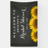 Brautparty Elegante Sonnenblumen Herzlich willkomm Banner (Vertikal)