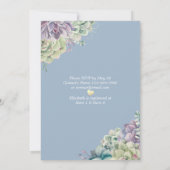 Brautparty Elegante Wasserfarben Sukkulente Pflanz Einladung (Rückseite)