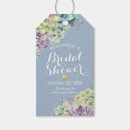 Brautparty Elegante Wasserfarben Sukkulente Pflanz Geschenkanhänger