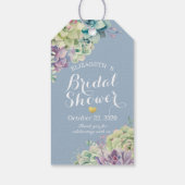 Brautparty Elegante Wasserfarben Sukkulente Pflanz Geschenkanhänger (Rückseite)