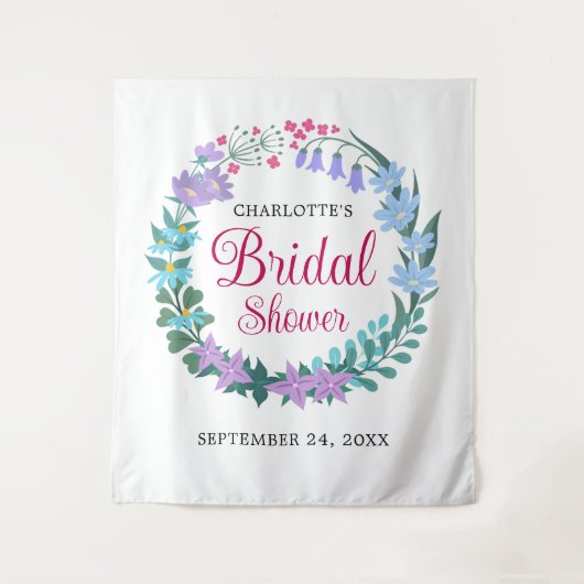 Brautparty Elegante Wildblumen Florenz Wandteppich (Vorderseite)