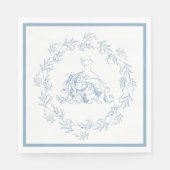 Brautparty - Elegantes blaues Duschpapier Napkins Serviette (Vorderseite)