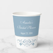 Brautparty - Elegantes blaues Duschpapier Pappbecher (Rückseite)