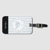 Brautparty - Elegantes Blue Personalisiert Bridal Gepäckanhänger (Vorderseite (Horizontal))