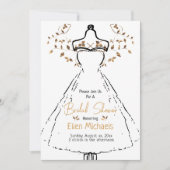 Brautparty Elegantes Gold Schwarz-weißes Party Einladung (Vorderseite)