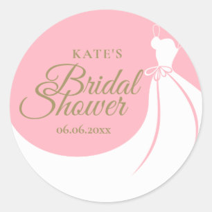 Brautparty Elegantes Kleid Rosé Runder Aufkleber