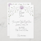 Brautparty Elegantes Leaf und rosa Lotus Einladung (Vorne/Hinten)