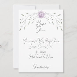 Brautparty Elegantes Leaf und rosa Lotus Einladung