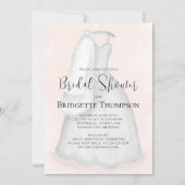 Brautparty Elegantes Minimalistisches Rosa Kleid Einladung (Vorderseite)