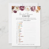 Brautparty Emoji | Fall Floral Piccard Einladung (Vorderseite)