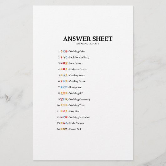 Brautparty Emoji Pictionary Bridal Emoji Games (Rückseite)
