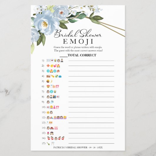 Brautparty Emoji Pictionary Floral Geometric Flyer (Vorne)