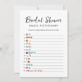 Brautparty Emoji Pictionary Game Card Einladung (Vorderseite)