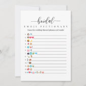 Brautparty Emoji Pictionary Game Card Einladung (Vorderseite)