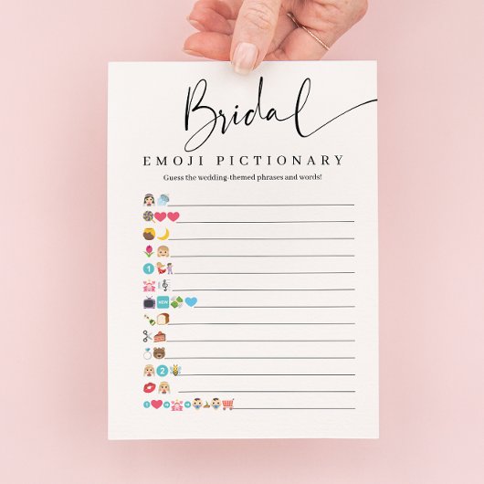 Brautparty Emoji Pictionary Game Card Einladung