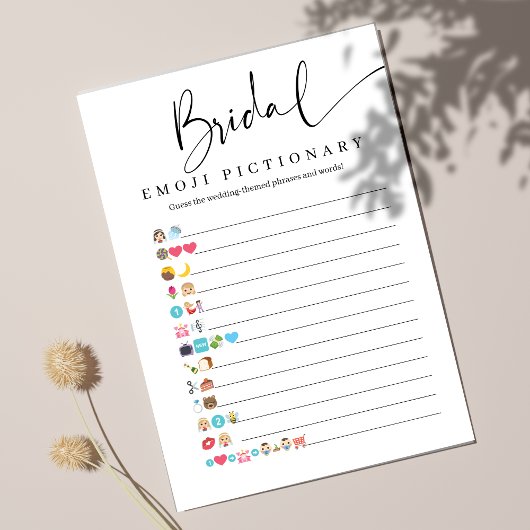 Brautparty Emoji Pictionary Game Card Einladung