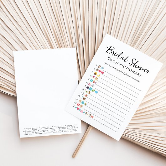 Brautparty Emoji Pictionary Game Card Einladung