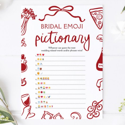 Brautparty Emoji Pictionary Game Einladung