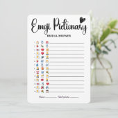 Brautparty Emoji Pictionary Game Elegante Moderne Einladung (Stehend Vorderseite)