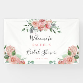 Brautparty Empfang Pink Rose Boho Blumenchic Banner