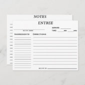 Brautparty Entree Rezept Card Einladungspostkarte (Vorne/Hinten)