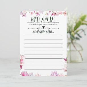 Brautparty erinnert sich an mein Spiel Einladung