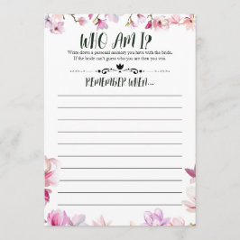 Brautparty erinnert sich an mein Spiel Einladung