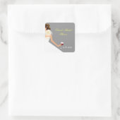 Brautparty Esemble Quadratischer Aufkleber (Tasche)