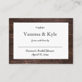 Brautparty-Etikett für Weinflaschen Begleitkarte (Rückseite)