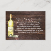 Brautparty-Etikett für Weinflaschen Begleitkarte (Vorderseite)