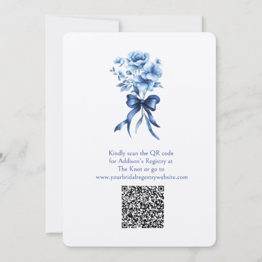 Brautparty "Etwas Blau bevor ich tue" Einladung (Rückseite)