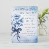 Brautparty "Etwas Blau bevor ich tue" Einladung (Stehend Vorderseite)