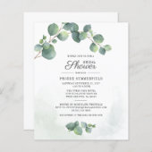 Brautparty Eucalyptus Blätter Einladung (Vorne/Hinten)