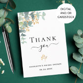 Brautparty eucalyptus botanischer Dankeschön-Karte Einladung