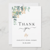 Brautparty eucalyptus botanischer Dankeschön-Karte Einladung (Vorderseite)