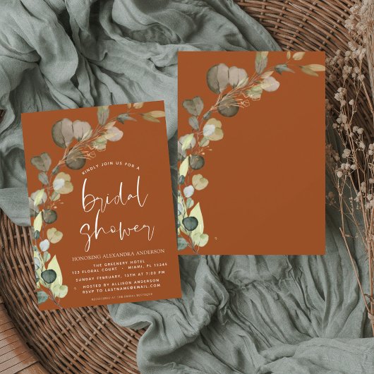 Brautparty Eucalyptus Burnt Orange Einladung