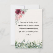 Brautparty Eucalyptus Florals Dankeskarte (Rückseite)