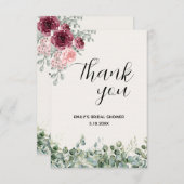 Brautparty Eucalyptus Florals Dankeskarte (Vorne/Hinten)