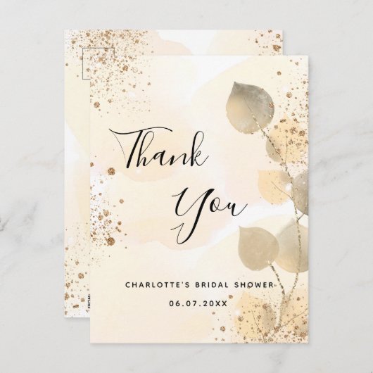 Brautparty eucalyptus geenerity Glitzer vielen Dan Postkarte (Vorne/Hinten)