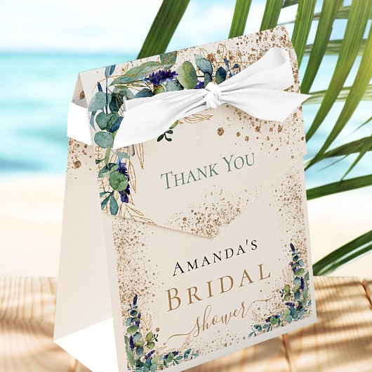 Brautparty eucalyptus Glitzer vielen Dank Geschenkschachtel