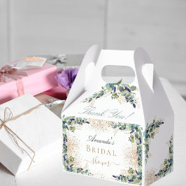 Brautparty eucalyptus gold Glitzer vielen Dank Geschenkschachtel