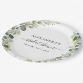 Brautparty Eucalyptus Greenery Boho Garden Pappteller (Schrägansicht)