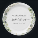 Brautparty Eucalyptus Greenery Boho Garden Pappteller<br><div class="desc">Eukalyptus Greenery Sukkulente Botanische Wasserfarben Frühjahrspresse Papier Teller auf weißem Hintergrund - beinhaltet schöne und elegante Schrift Typografie mit modernen botanischen Blätter und Grün für die besondere Hochzeitstag-Feier.</div>