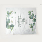 Brautparty Eucalyptus Greenery Future Frau. Wandteppich (Vorderseite (Horizontal))