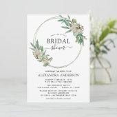 Brautparty Eucalyptus Magnolia Wreath Einladung (Stehend Vorderseite)